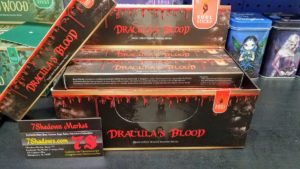 <span style="color: yellow;">Dracula's Blood</span><br>
Styrax (Benzoin), Cinnamon and Amber Dracula's Blood (Soul Sticks)