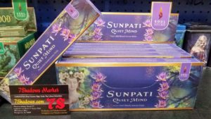 <span style="color: yellow;">Sunpati Quiet Mind</span><br>
Tonka Bean, Saffron, Vanilla, Violet, Agar Sunpati Quiet Mind (Soul Sticks)