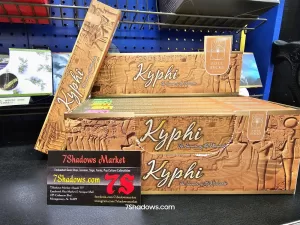 <span style="color: yellow;">Kyphi</span><br>
spikenard, juniper, myrrh, honey & raisins combine for a unique sweet, uplifting scent soul sticks kyphi incense